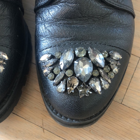 Jimmy choo Crystal encrusted toe combat boots 7:5 - Picture 6 of 7